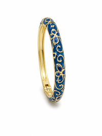 Bracelet Jonc Émaillé Fleuri – Ouverture Clipsée