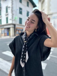 Foulard - soie - avec attache - plusieurs couleurs