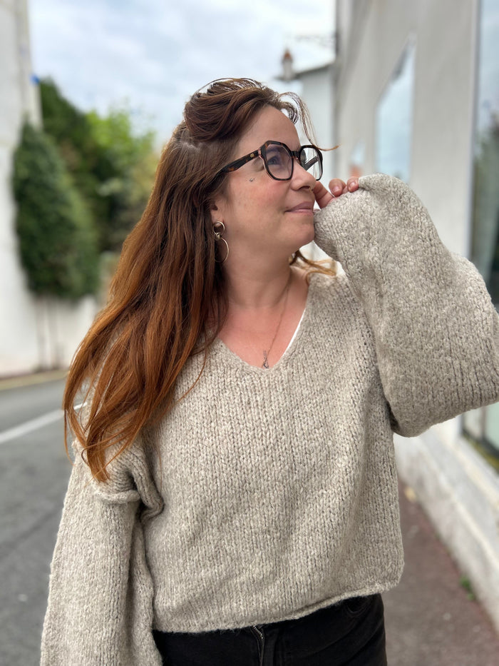 Pull Taupe Tout Doux – Manches Longues