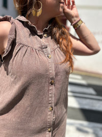 Robe Chemise Jean Volants – Style Boho Chic