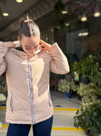 Veste Imperméable Réversible à Capuche – Beige