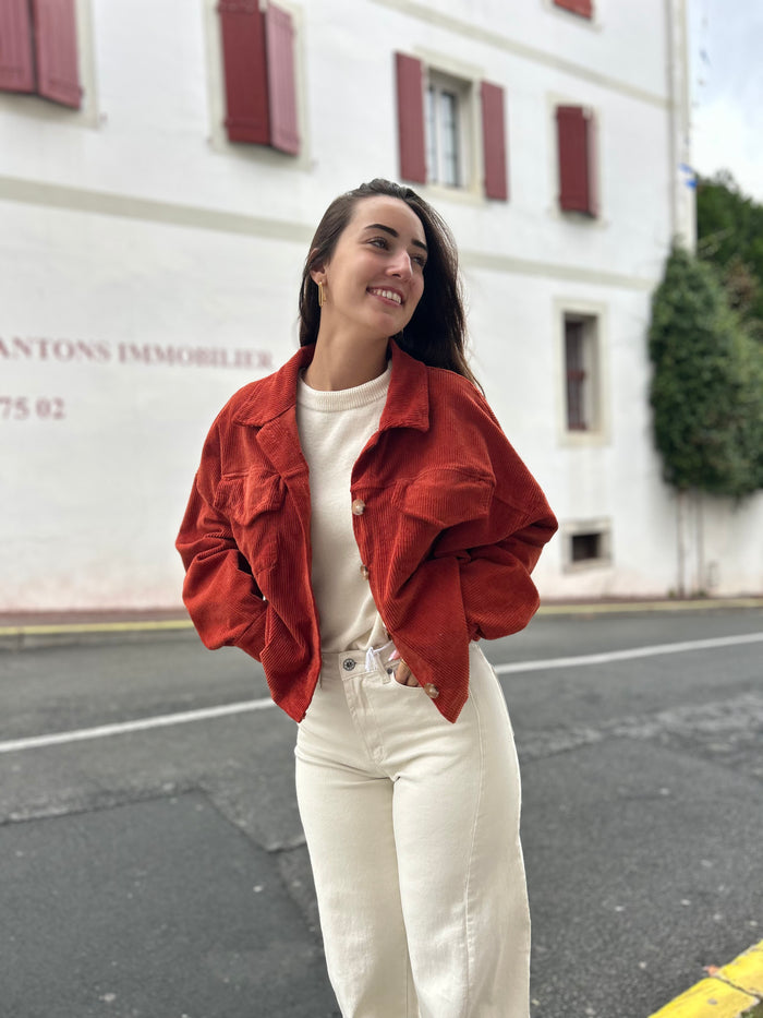 Veste en velours - Terracotta