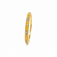 Bracelet Jonc Émaillé Fleuri – Ouverture Clipsée