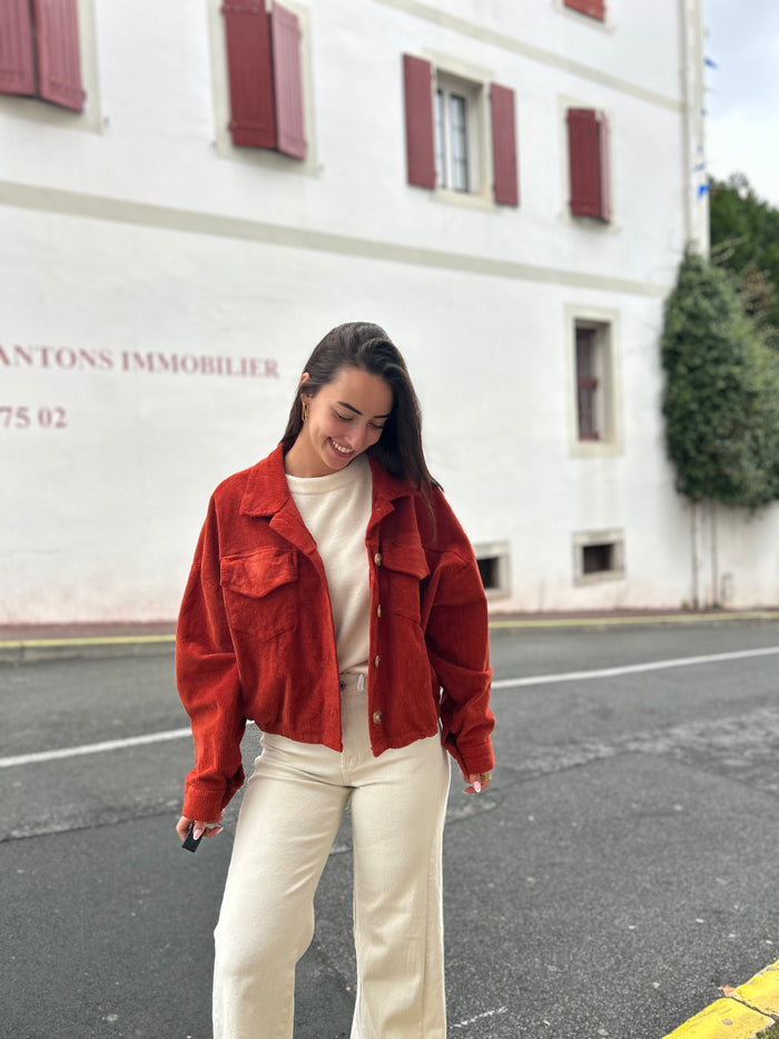 Veste en velours - Terracotta