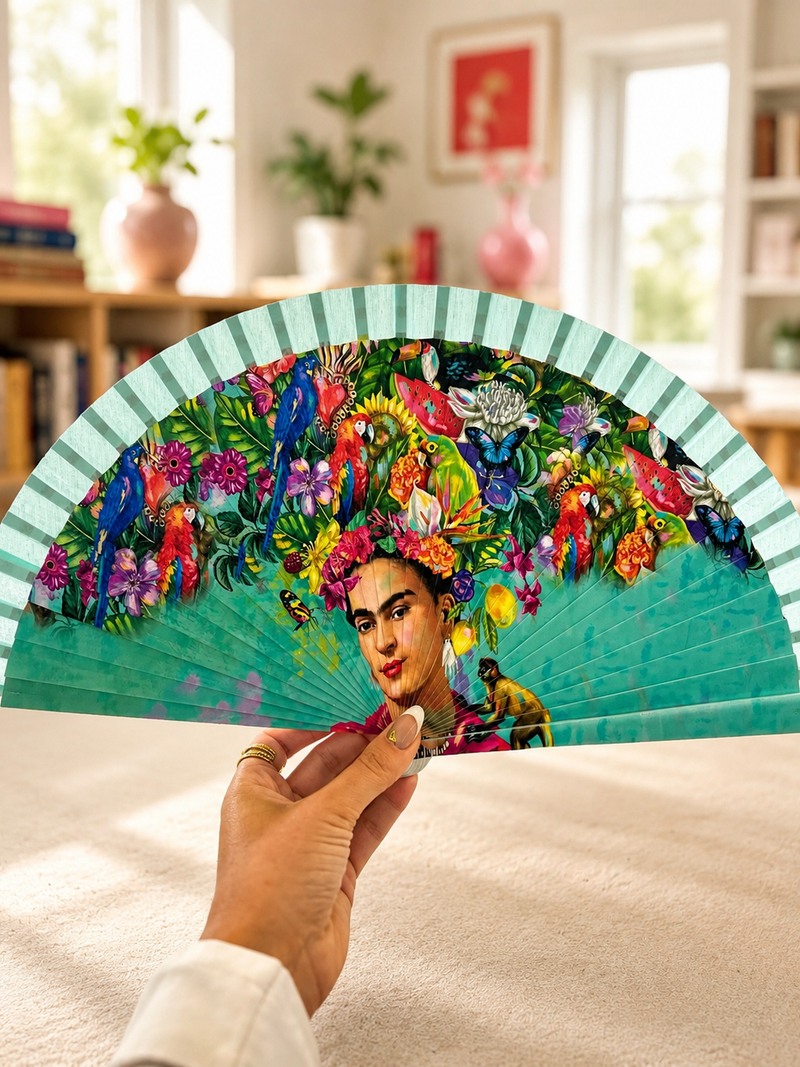 Éventail – Frida Kahlo & Bouledogue Français
