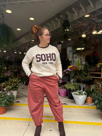 Pantalon délavé ultra doux grande taille femme