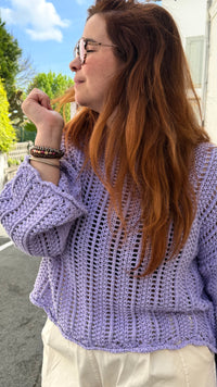 Pull Maille Bohème Lilas – 50% Coton 50% Acrylique Été 2026