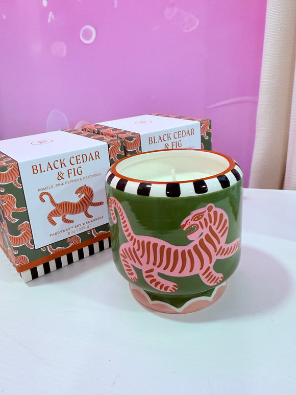 🐅 Bougie Céramique – Tiger’s Gaze