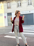 💋 Blazer fluide rouge intérieur léopard – Italie