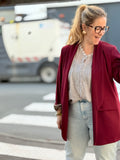 💋 Blazer fluide rouge intérieur léopard – Italie