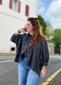 Blouse beige lain tendance 