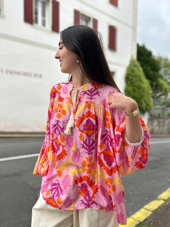 Blouse rose colorés été trop canon 