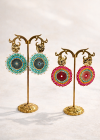 Boucles d'oreilles colorés – Détails Dorés