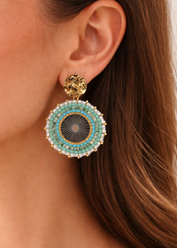 Boucles d'oreilles colorés – Détails Dorés