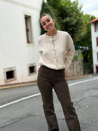 Jean chocolat-kaki femme | XS au XL – Modadom