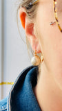 Boucles d’oreilles- Dormeuse en plaqué or . Perle