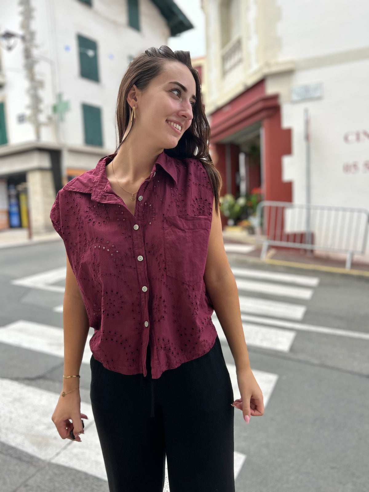 Blouse Coton Femme | Dos Resserré | Taille Unique 36-42 | 4 Couleurs | Modadom