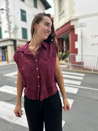 Blouse Coton Femme | Dos Resserré | Taille Unique 36-42 | 4 Couleurs | Modadom