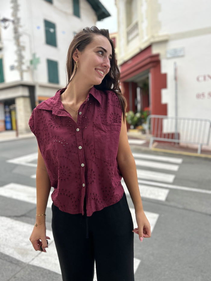Blouse Coton Femme | Dos Resserré | Taille Unique 36-42 | 4 Couleurs | Modadom