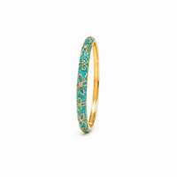 Bracelet Jonc Émaillé Fleuri – Ouverture Clipsée