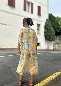 Robe imprimée Italia coloris jaune/orange – vue de face