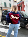 ❤️ Veste “Love” - Bleu marine & Bordeaux
