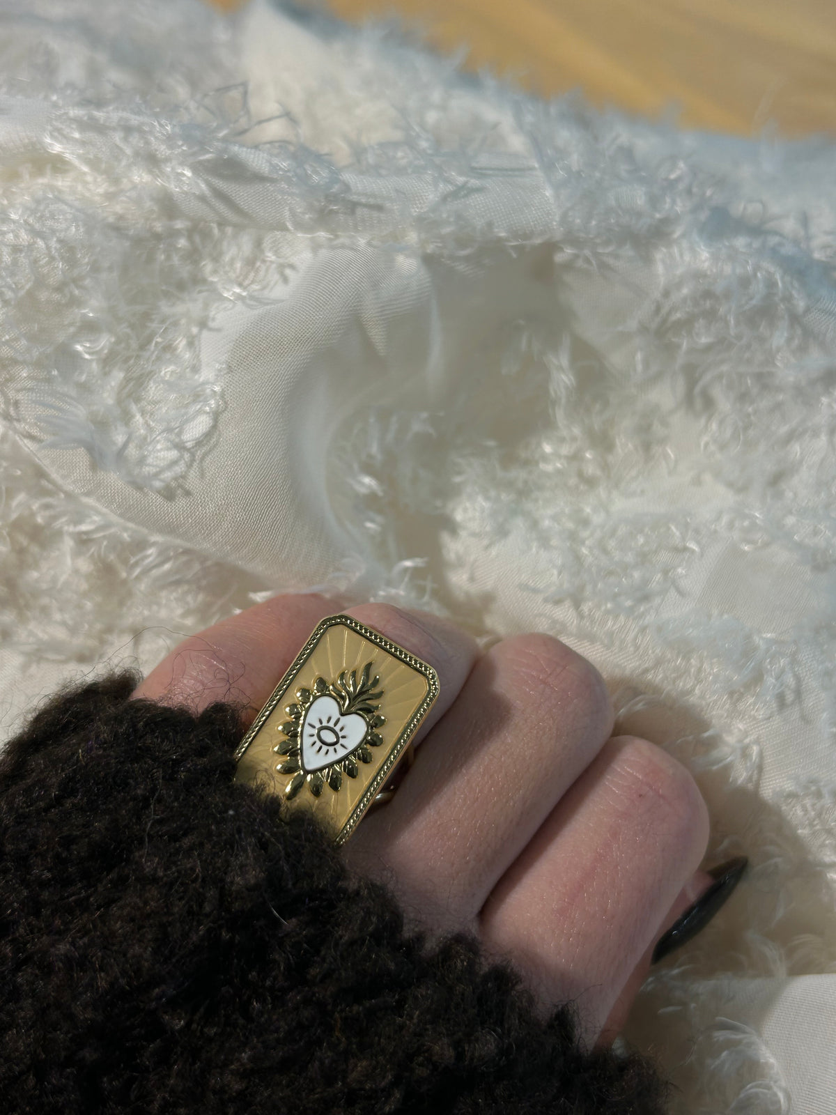 💖 Bague cœur sacré