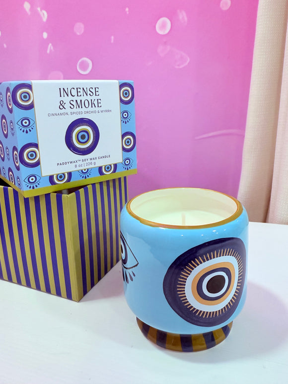 Bougie Paddywax “Incense & Smoke” – Œil Porte-Bonheur