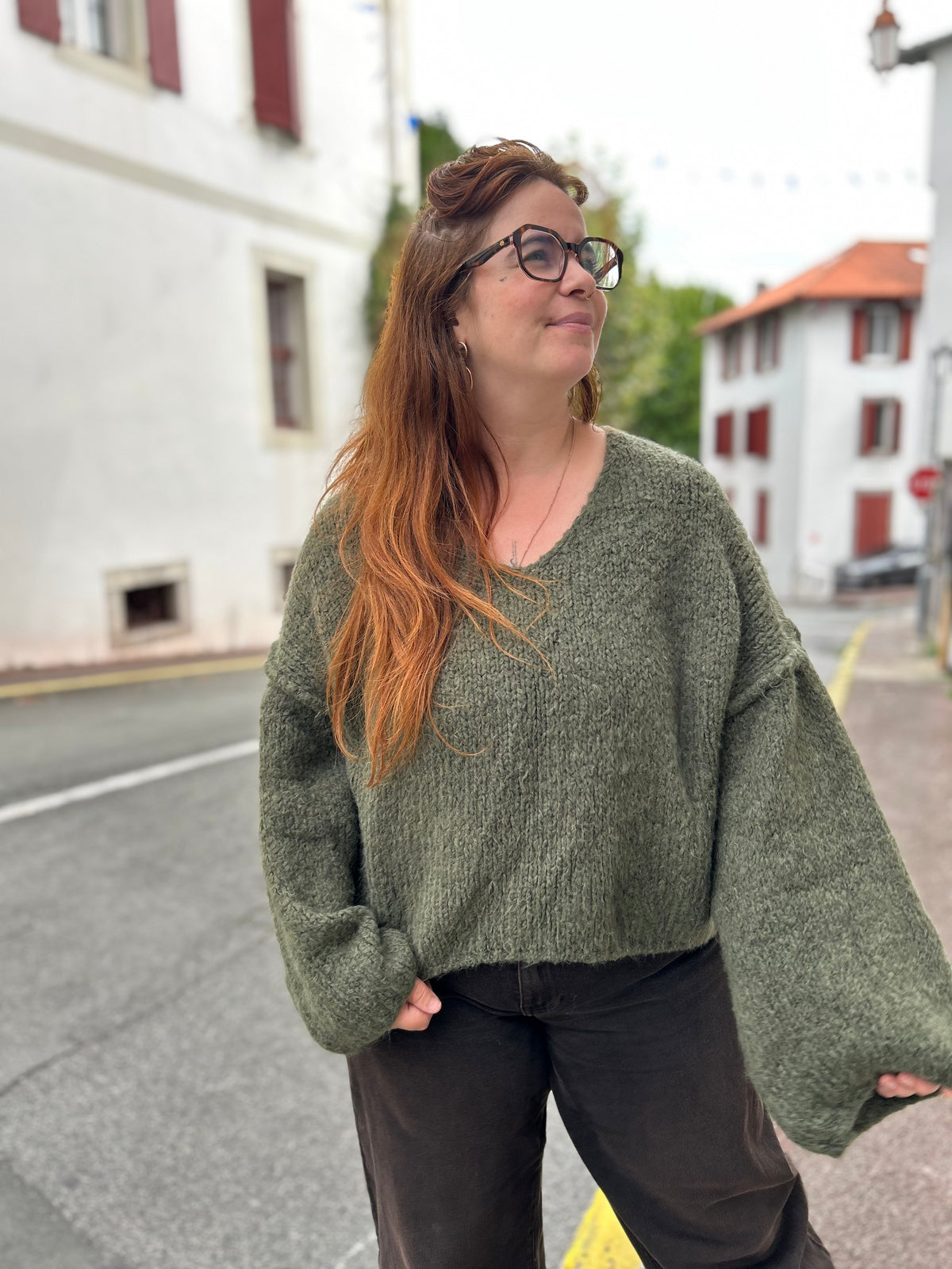 Pull Kaki Tout Doux – Manches Longues