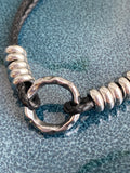 Bracelet Homme - Acier inoxydable et cuir - médaillon martelé