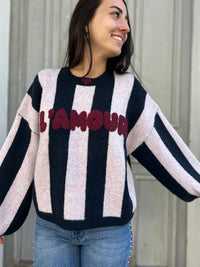 Pull L'Amour Rayé Marine et Écru – Femme