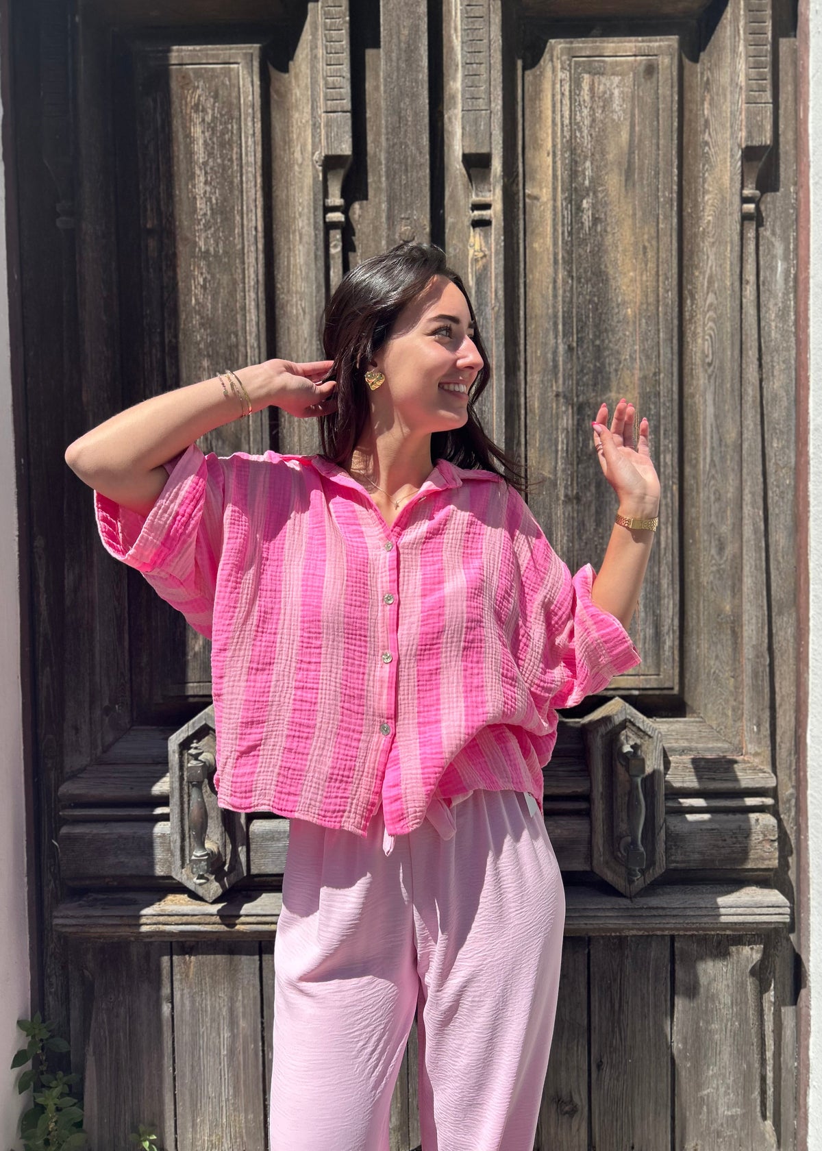 Chemise en Gaze de Coton Rayée – Couleurs Été 2026