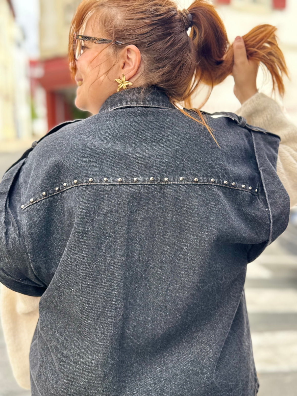 Veste jean sans manches