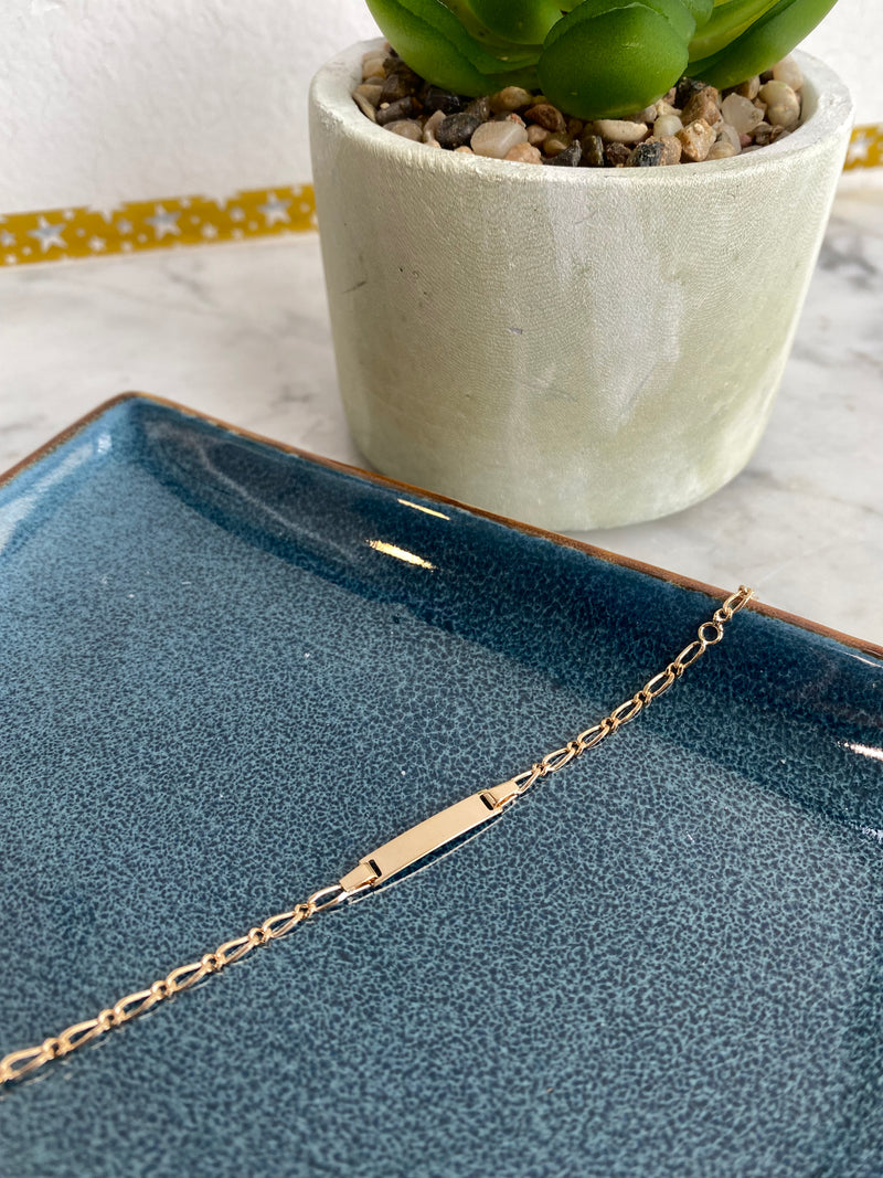 Gourmette enfant. Plaqué or