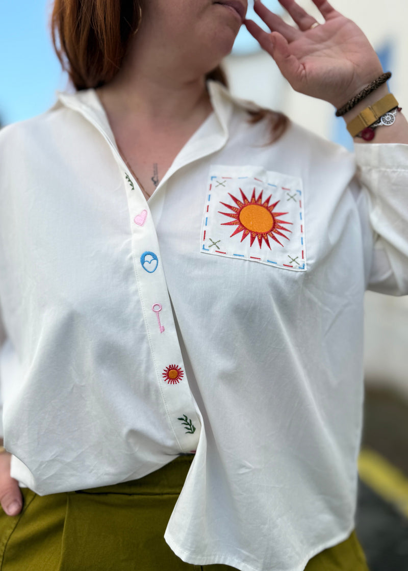 Chemise blanche brodé 