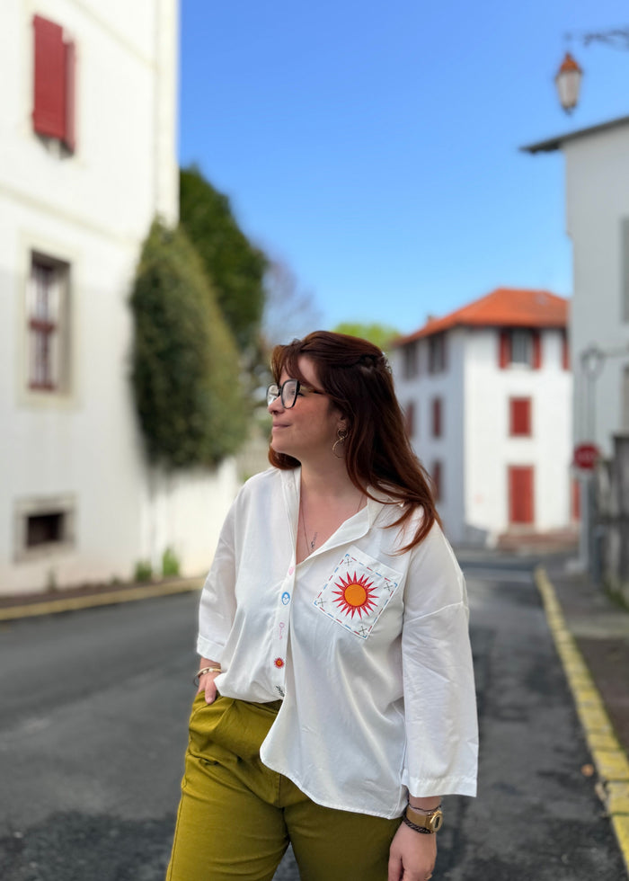 Chemise blanche brodé 