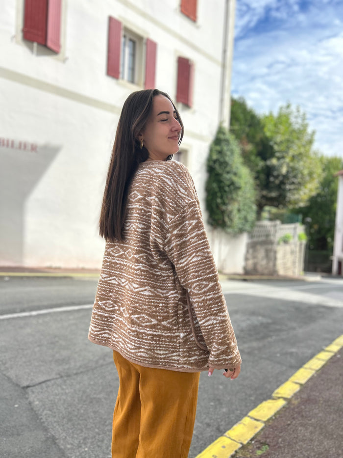 Cardigan Jacquard Ethnique | 2 couleurs