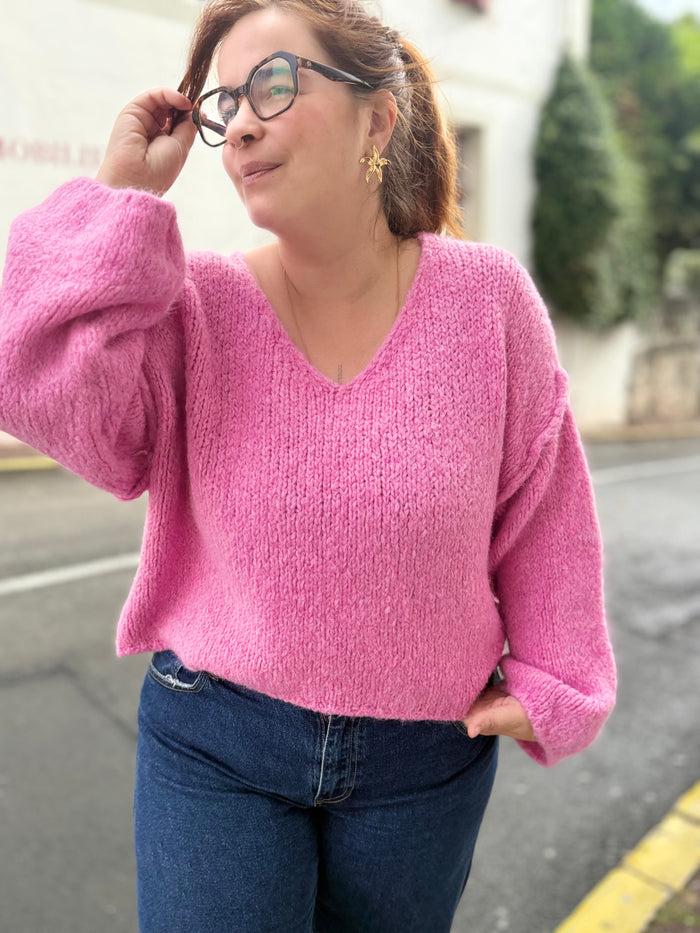 Gros pull en maille - Fushia