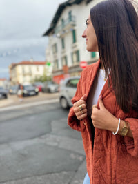Kimono matelassé – Kaki & Terracotta