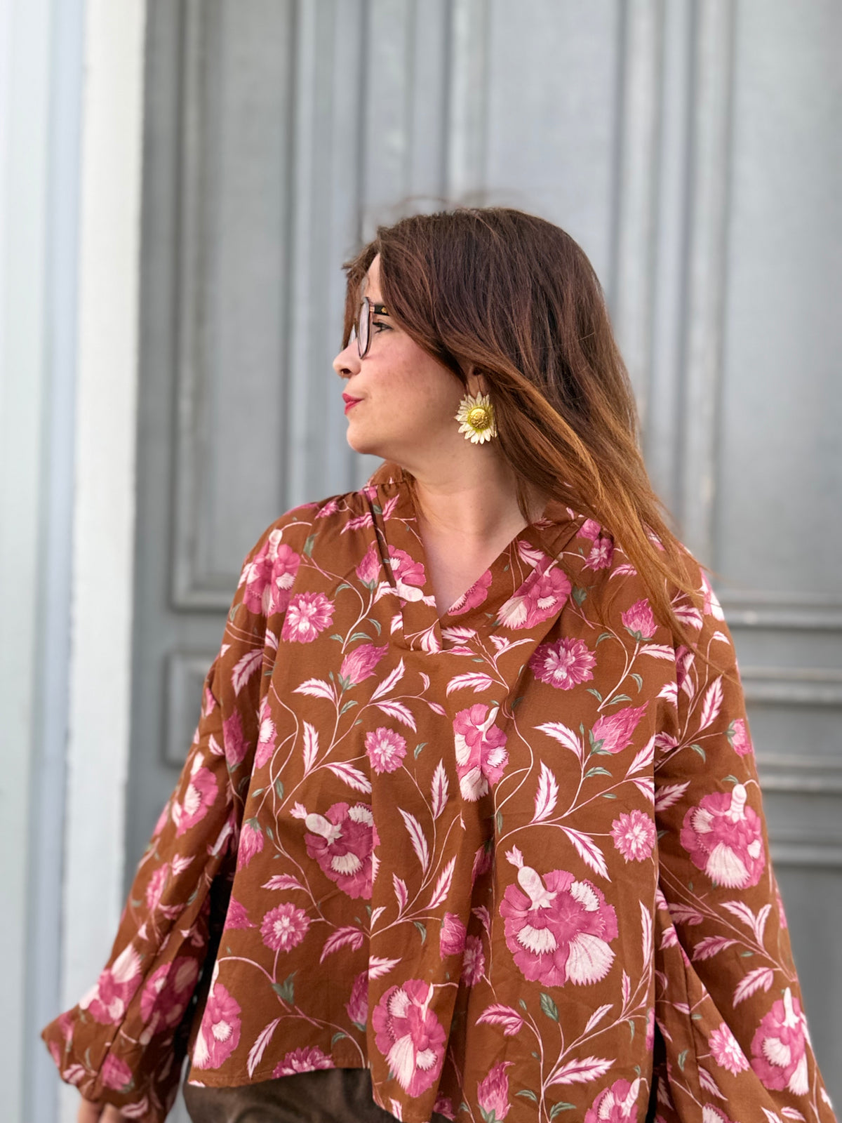 Blouse en voile de coton - Fleuries - Plusieurs couleurs