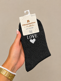 Chaussettes à Paillettes ✨ Message LOVE – Plusieurs Couleurs