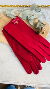 Gant tactile - rouge