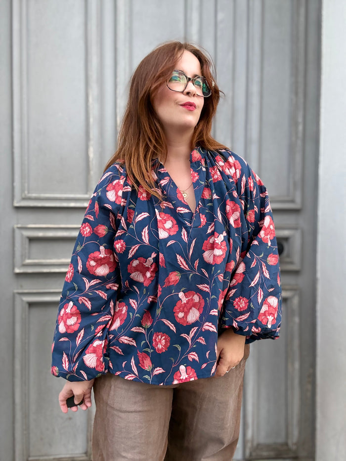 Blouse en voile de coton - Fleuries - Plusieurs couleurs