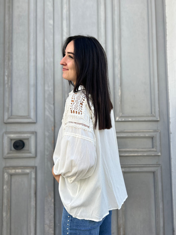 Blouse écrue en coton