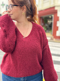 Gros pull en maille - Bordeaux