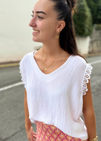 Débardeur - léger - broderie manches