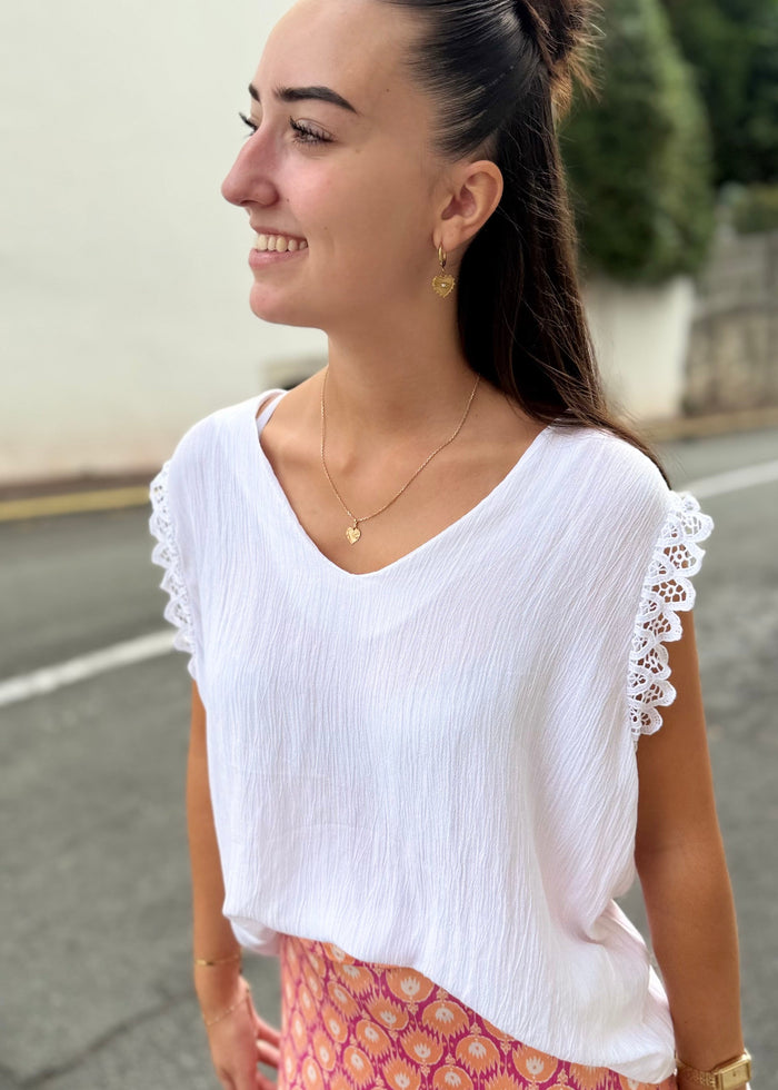 Débardeur - léger - broderie manches