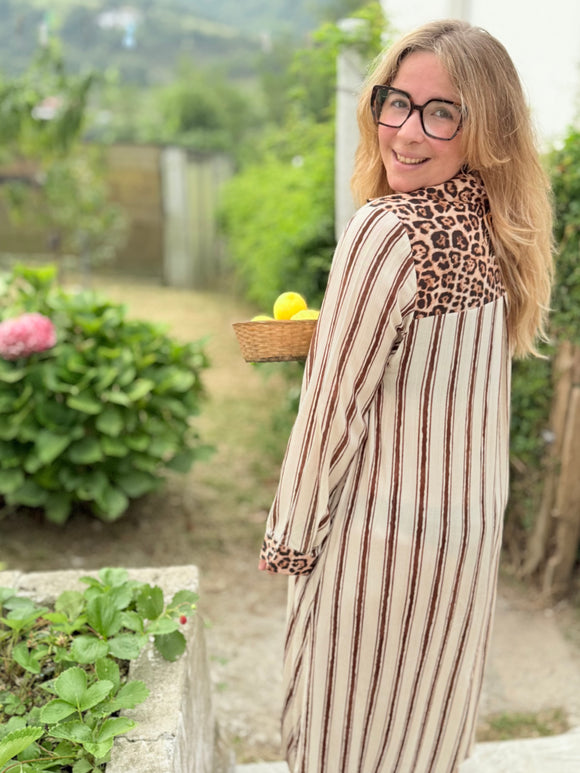 Robe rayée léopard tendance Modadom
