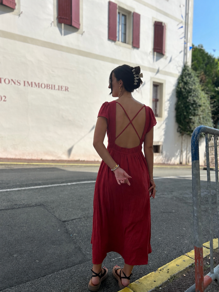 Robe Longue Terracotta – Dos Nu