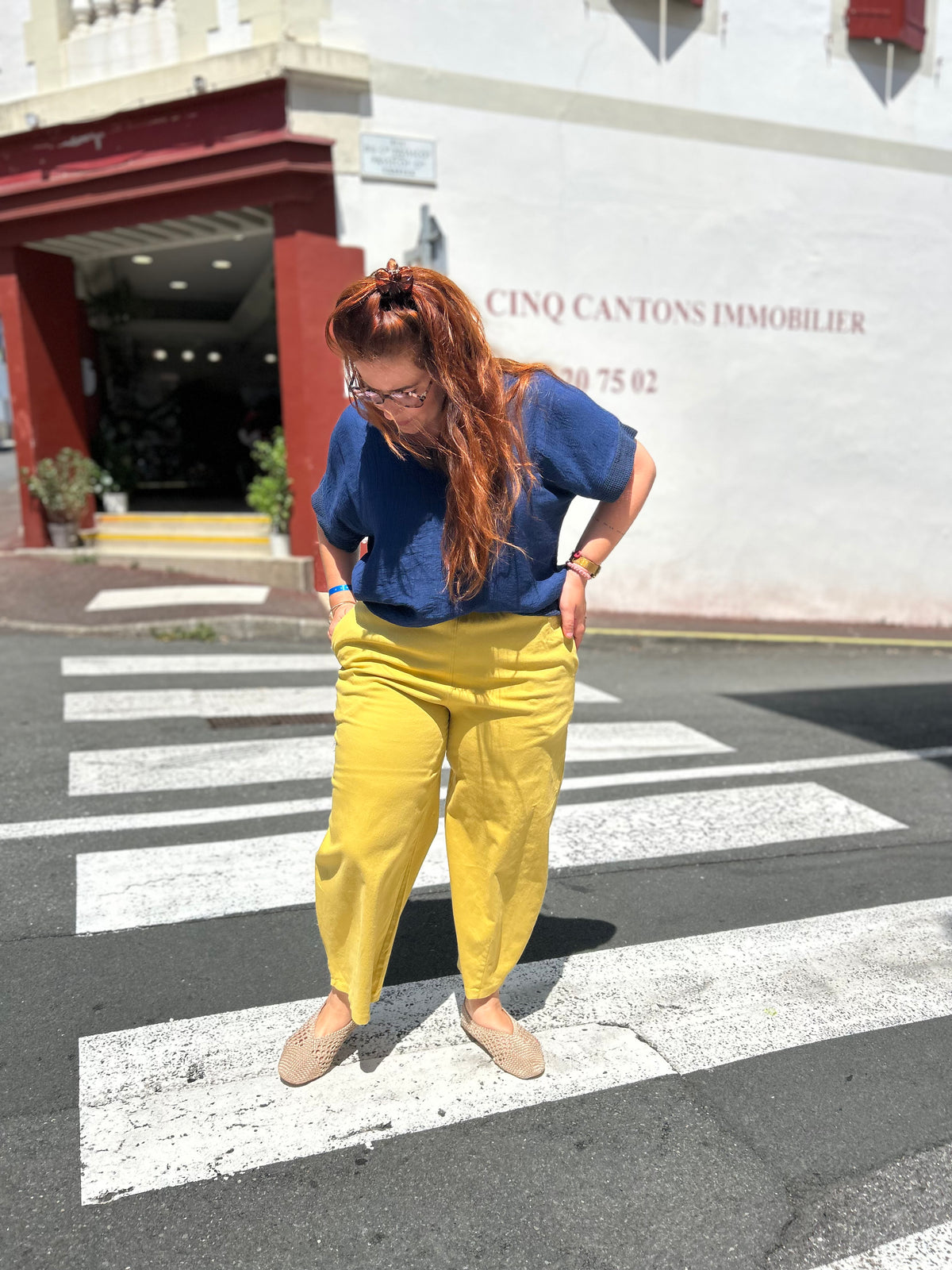 Pantalon Barrel Jaune – Taille Unique